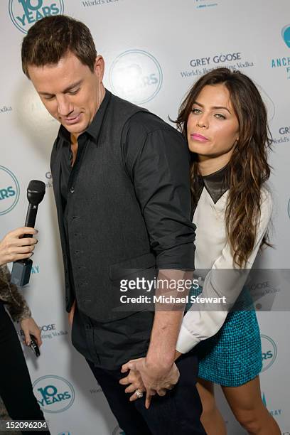 Actors Channing Tatum and Jenna Dewan-Tatum attend "10 Years" New York Brunch Reunion at Hotel Chantelle on September 16, 2012 in New York City.