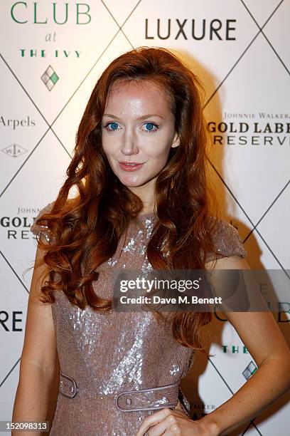 Olivia Grant arrives at the Fearless Party with LUXURE Magazine at The Club at The Ivy on September 16, 2012 in London, England.