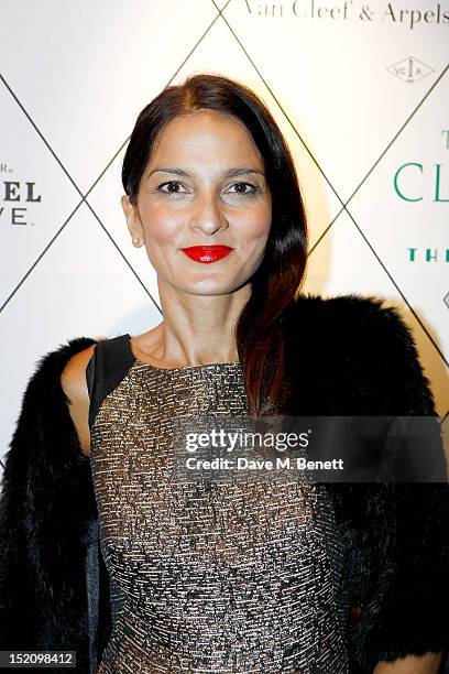 Yasmin Mills arrives at the Fearless Party with LUXURE Magazine at The Club at The Ivy on September 16, 2012 in London, England.