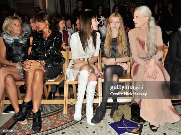 Chantal, Princess of Hanover, Countess Debbie von Bismarck, Annabelle Nielsen and Kristen McMenamy with her daughter attend the front row for the...