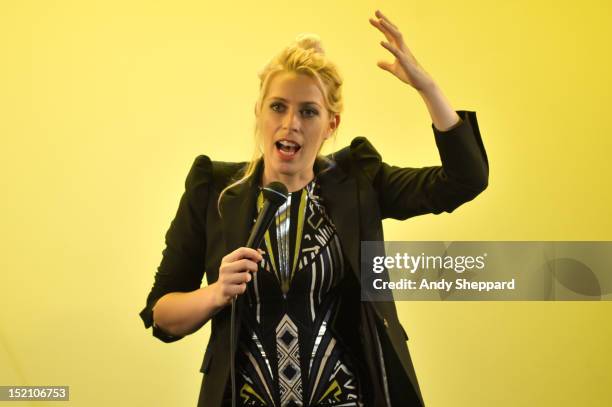 Comedian Sara Pascoe performs on stage during Kings Place Festival 2012 at Kings Place on September 16, 2012 in London, United Kingdom.