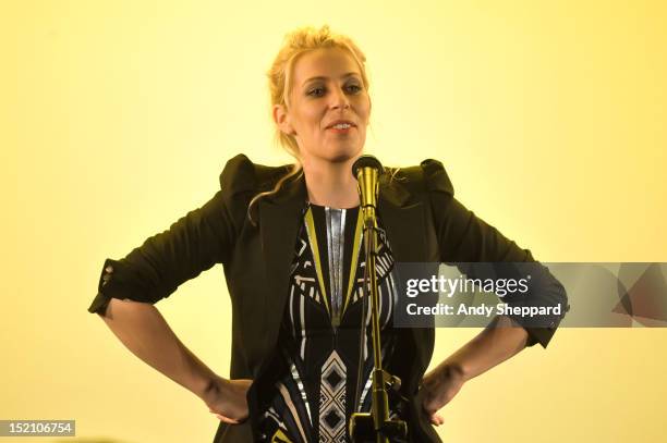 Comedian Sara Pascoe performs on stage during Kings Place Festival 2012 at Kings Place on September 16, 2012 in London, United Kingdom.