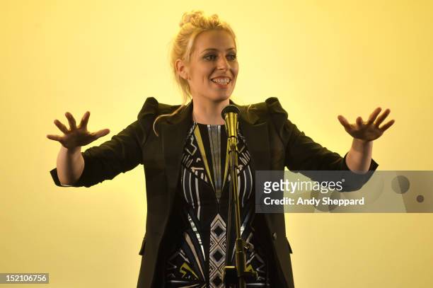 Comedian Sara Pascoe performs on stage during Kings Place Festival 2012 at Kings Place on September 16, 2012 in London, United Kingdom.