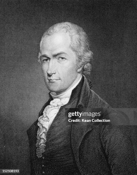 American lawyer and statesman Alexander Hamilton , one of the Founding Fathers of the United States, circa 1795. Engraving by John Francis Eugene...