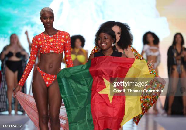 Model walks the runway for CYAR at Miami Swim Week – The Shows at SLS South Beach on July 06, 2023 in Miami Beach, Florida.