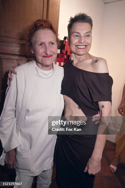 Fashion designer Adeline André and Elli Medeiros attend the Adeline André Haute Couture Fall/Winter 2023/2024 show as part of Paris Fashion Week on...