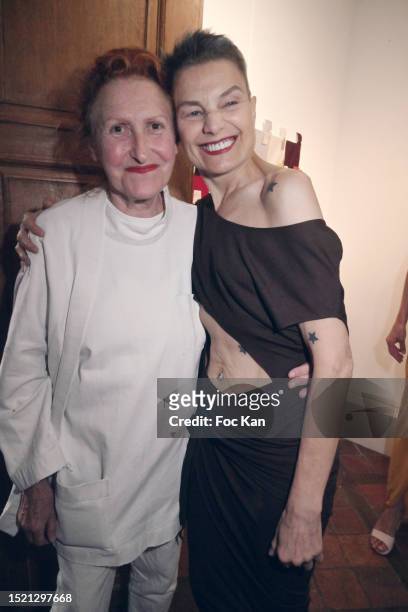 Fashion designer Adeline André and Elli Medeiros attend the Adeline André Haute Couture Fall/Winter 2023/2024 show as part of Paris Fashion Week on...