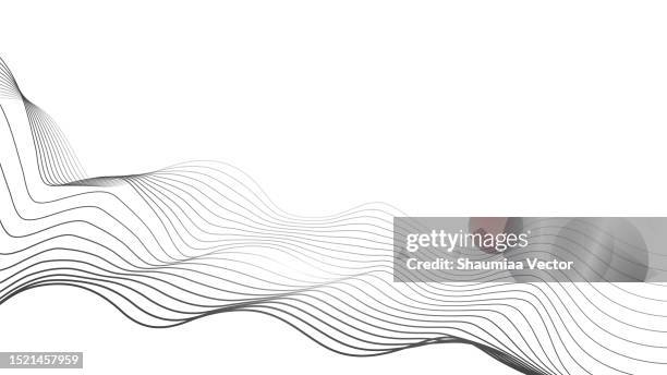 black wavy lines isolated on white abstract background design - wave length stock illustrations