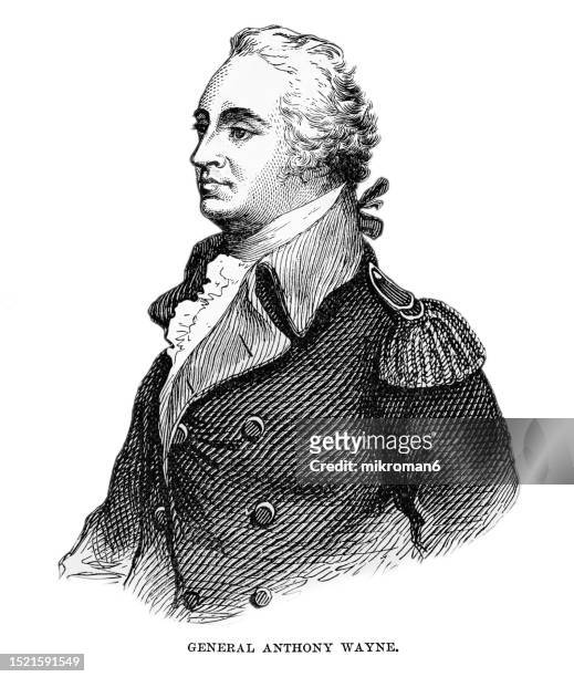 portrait of general anthony wayne, american soldier, officer and statesman of irish descent - wayne stock pictures, royalty-free photos & images