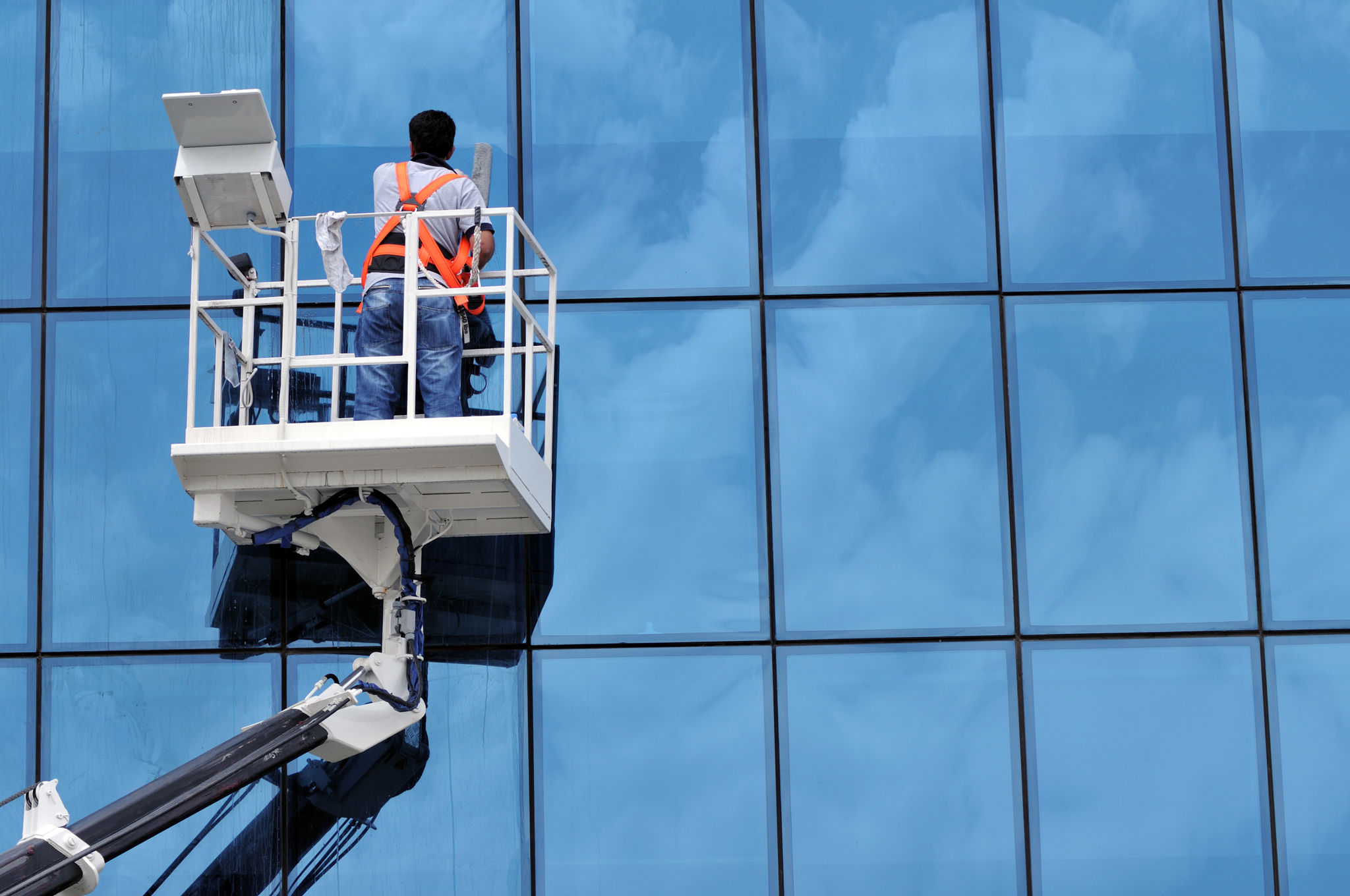 window cleaner at work