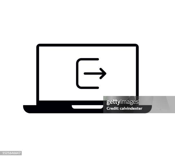Icon Logoff From Computer Log Off Laptop Photos and Premium High Res Pictures - Getty Images