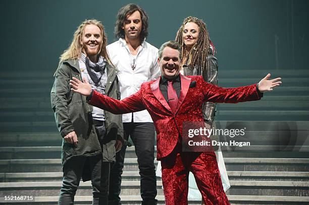 Tim Minchin, Ben Forster, Chris Moyles and Melanie C attend a photocall for Jesus Christ Superstar at LH2 Studios on September 17, 2012 in London,...