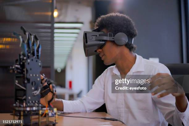 students is working with robot arm project. - prototype stock pictures, royalty-free photos & images