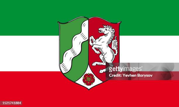 north rhine-westphalia state simple flag. germany state flag - renania del norte westfalia fotografías e imágenes de stock