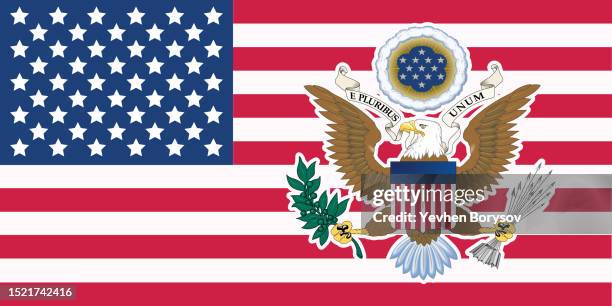usa flag with coat of arms - eagle golf stock pictures, royalty-free photos & images