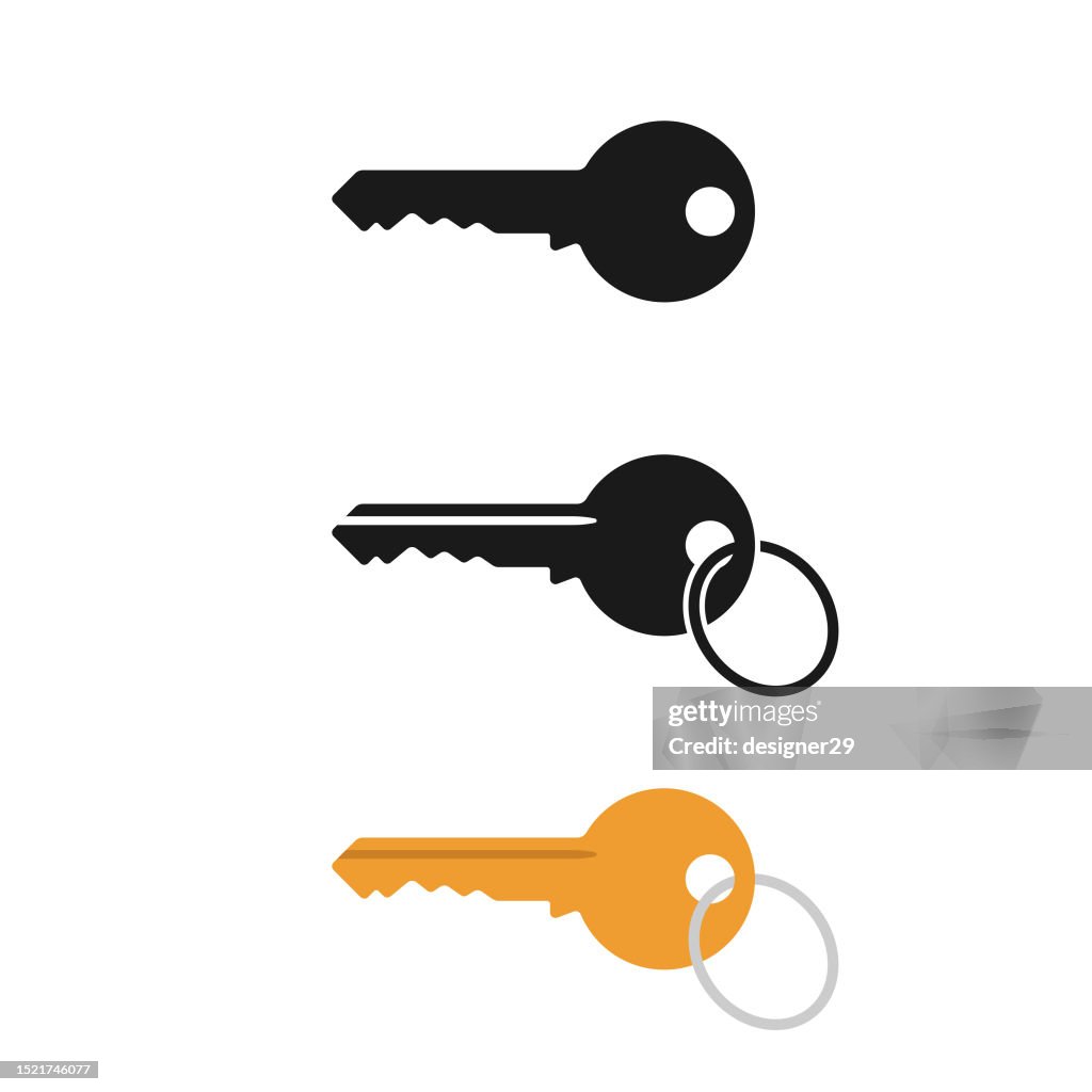 Schlüsselsymbol-Vektordesign auf weißem Hintergrund.