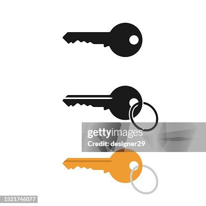 Key Icon Vector Design on White Background. Key Icon Vector Design on White Background.