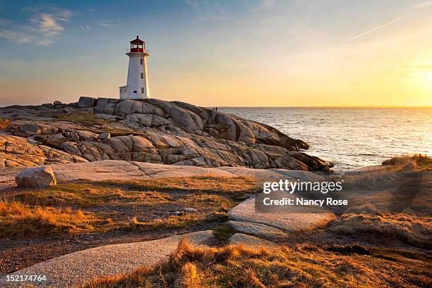 peggy's cove lighthouse - maritime provinces stock pictures, royalty-free photos & images