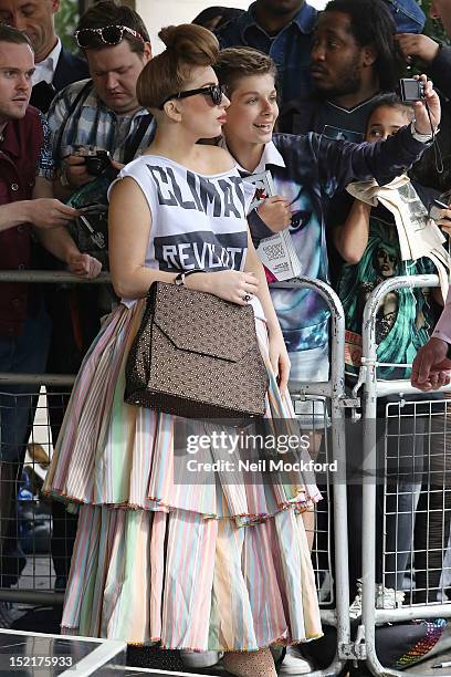 Lady Gaga seen leaving her hotel on September 17, 2012 in London, England.