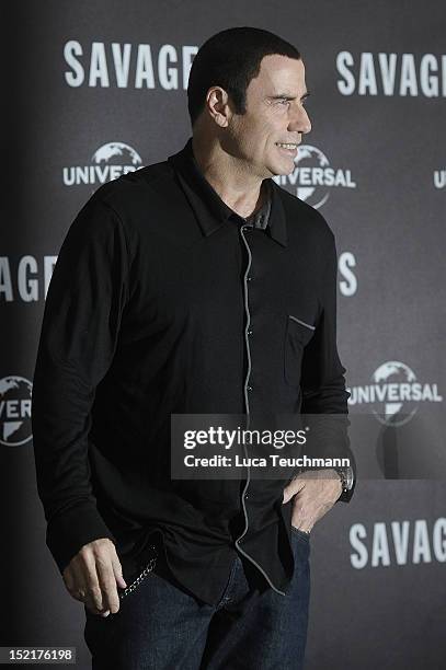 John Travolta attends the 'Savages' photocall "Savages" at Hotel Adlon on September 17, 2012 in Berlin, Germany.