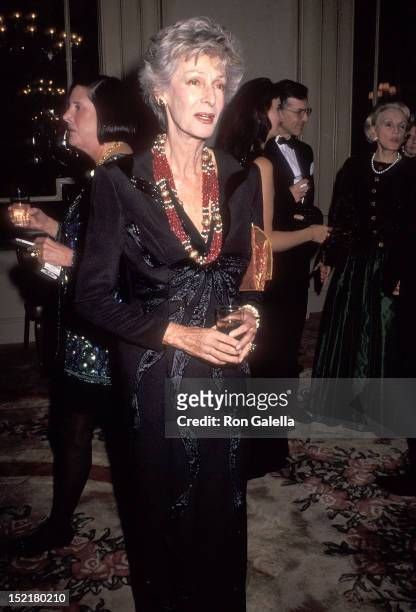 Socialite Marella Agnelli attends the Animal Medical Center's Third Annual Top Dog Gala on November 13, 1991 at the Pierre Hotel in New York City.