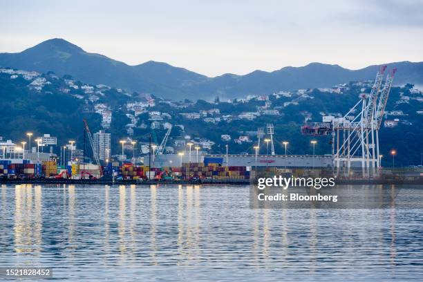 CentrePort at dawn in Wellington, New Zealand, on Monday, July 10, 2023. New Zealand's central bank is expected to leave interest rates unchanged...