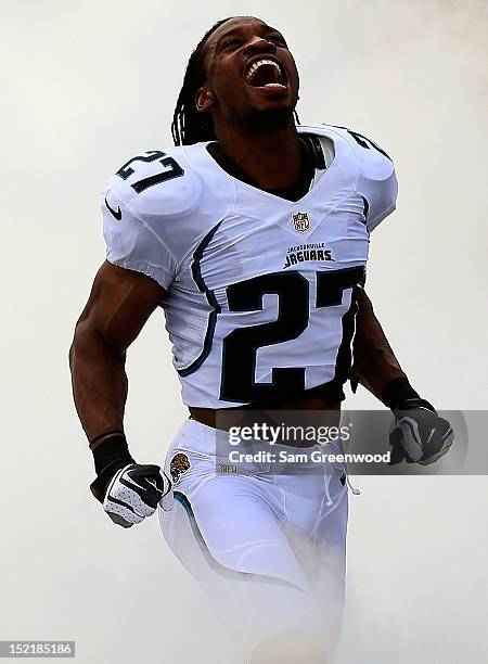 Rashean Mathis of the Jacksonville Jaguars enters the stadium prior to the game against the Houston Texans at EverBank Field on September 16, 2012 in...