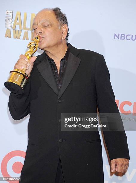 Actor Cheech Marin poses in the press room at the 2012 NCLR ALMA Awards at Pasadena Civic Auditorium on September 16, 2012 in Pasadena, California.