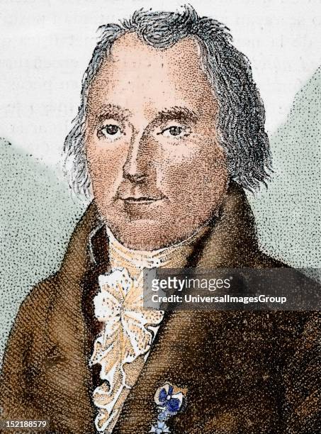 Laplace, Pierre Simon de , French mathematician, physicist and astronomer, Colored engraving.