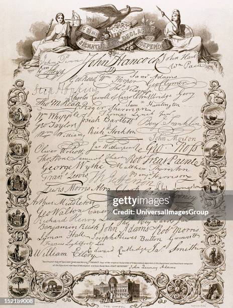 The United States Declaration of Independence, , Facsimile.