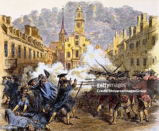 American Revolutionary War , The Boston Massacre or Boston riot , British redcoats killed five civilian men.