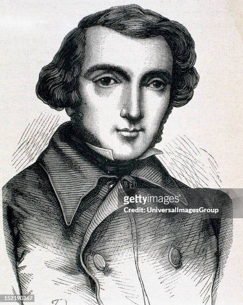 Tocqueville, Alexis Henri Clrete, Earl of , French writer and politician, Engraving.