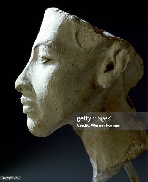 Bust of Akhenaten by a court sculptor, Egypt ,Ancient Egyptian. Amarna, 18th Dynasty c 1373 1357 BC.