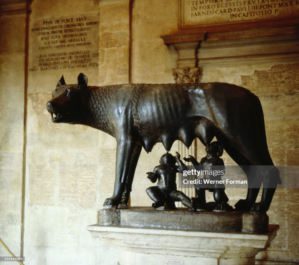 She Wolf Rome A statue of the she wolf of Rome, Romulus and Remus were added in the ...
