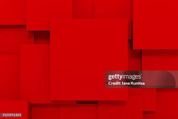red cubes, squares shape layered background. abstract 3d pattern. - maroon background stock pictures, royalty-free photos & images
