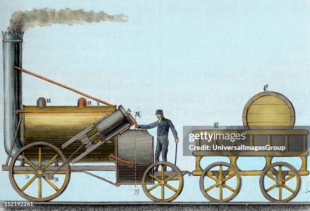 The Rocket, Locomotive designed by British engineer and inventor George Stephenson , It was the first that was traveling with passengers between the...