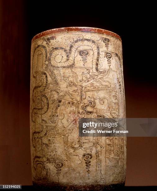 Mayan vessel depicting a series of transformations of the Hero Twin Yax Balam , In Mayan mythology the Hero Twins served many functions and took...