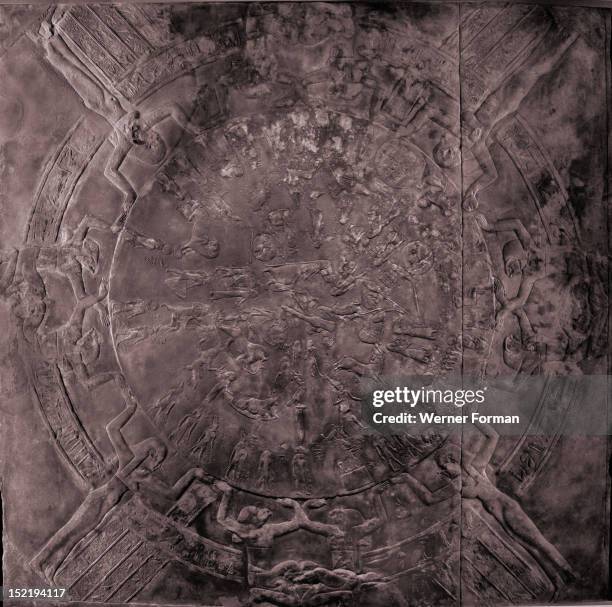 Bas relief representing a night skyscape, from the ceiling of one of the chapels where the resurrection of Osiris was commemorated, Known as the...