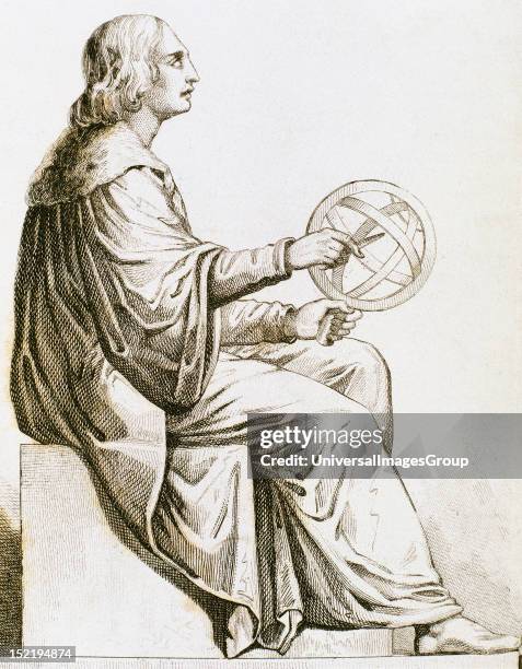 Nicolaus Copernicus , Polish astronomer, Engraving.