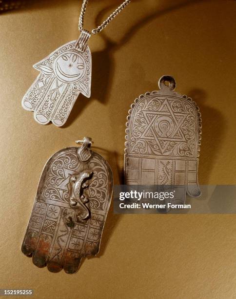 Three Hand of Fatima talismans, Morocco. Berber.