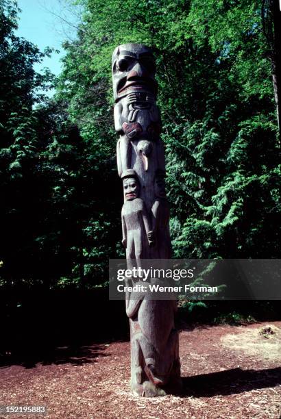 House post by Norman Tait, Museum of Anthropology, University of British Columbia, Vancouver, Canada. Alaska. Nishga. Period/Date: Contemporary....