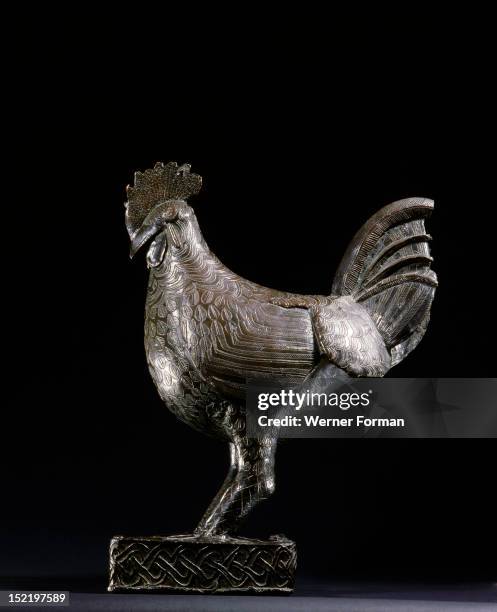 Brass cock, probably used to decorate a shrine at the court of the Queen Mother in Benin, The Queen Mother maintained a separate palace and exercised...