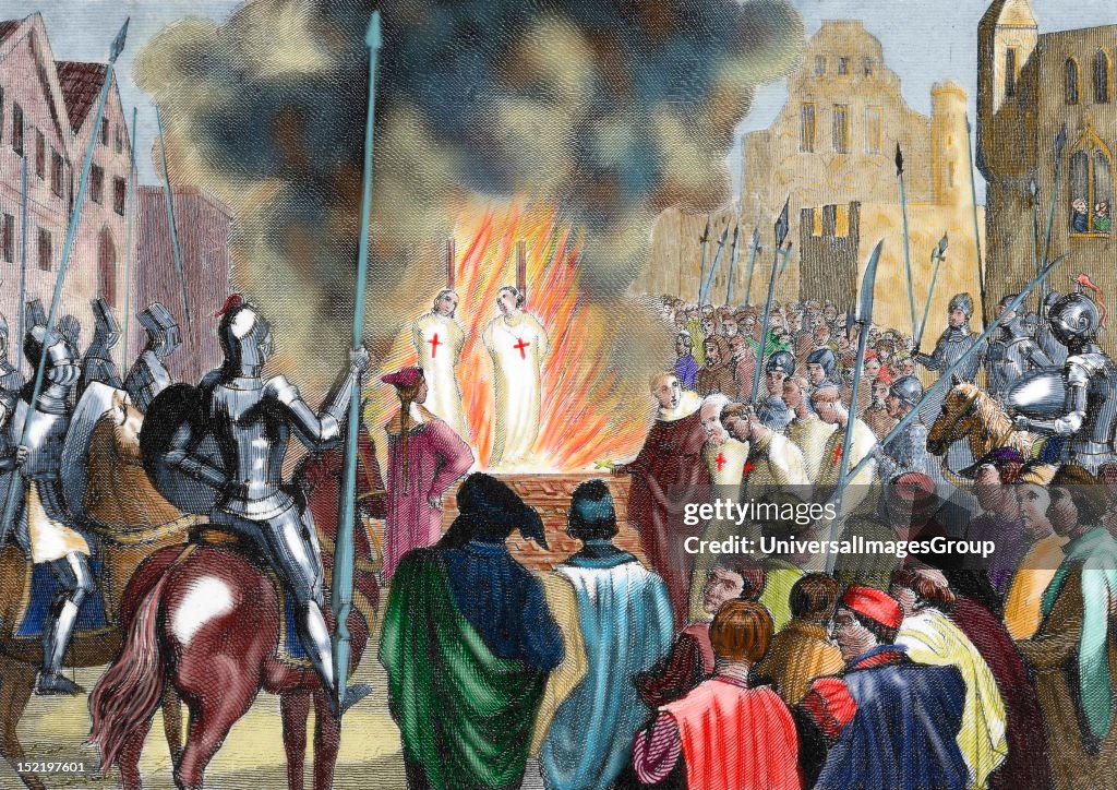 Burning Templar in the 14th century