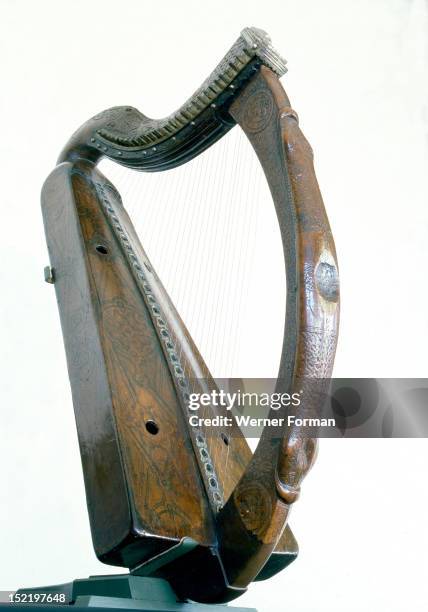 The Trinity College harp, also known as Brian Borus Harp, is medieval Irish harp or wire strung clairseach, The image of the instrument is used on...