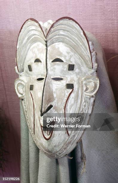 Igbo Okoroshi mask, one of the messengers of the water deity Owu, who performs during the annual one month New Yam festival known as Oma, Nigeria....