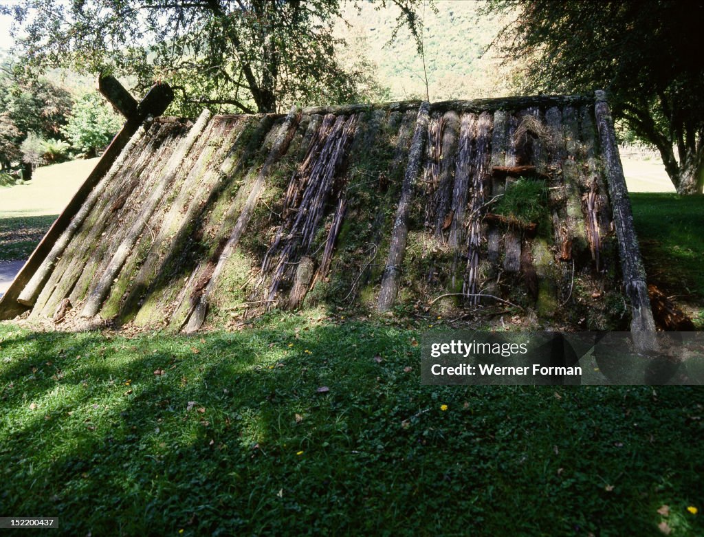 The house of the tohunga (chief) Tuhoto at the village of Te Wairoa, which was buried by the eruption of the volcano Mt