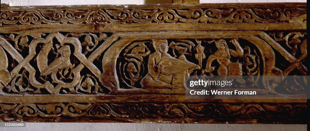 Fatimid Rug Wood plank with daily life scenes in the Fatimid court, Details... News ...