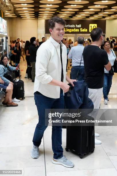 Designer Wes Gordon arriving in Madrid to attend the wedding of Tamara Falco, on July 7 in Madrid, Spain.