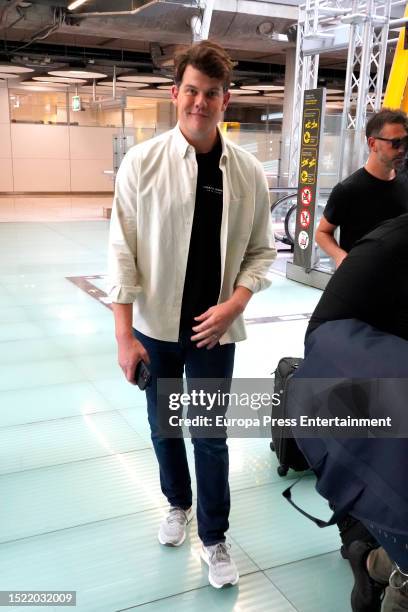 Designer Wes Gordon arriving in Madrid to attend the wedding of Tamara Falco, on July 7 in Madrid, Spain.