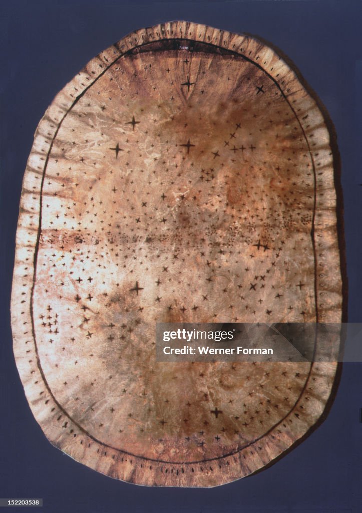 Pawnee buckskin chart of the night sky, It was used in divination and